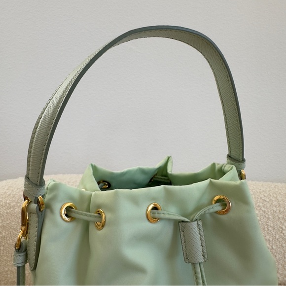 Prada “Aqua” Duet Re-Nylon Bucket Crossbody Handbag - Picture 11 of 16